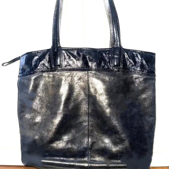 COACH Signature C Authentic- Black/Pewter AUDREY Leather Shoulder/Tote Bag 17041 - Picture 13 of 14
